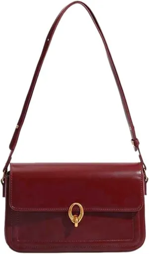 PU Leather Flap Shoulder Bag Trendy Armpit Hobo Bag Satchel Bag Fall Winter Purse Women Vintage Tote Bag