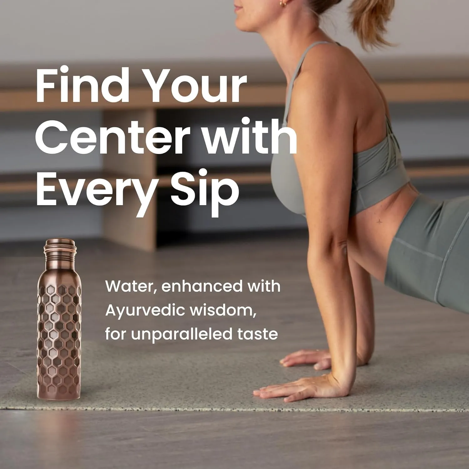 Pure Copper Water Bottle for Drinking Water, 34 Oz Antique Black – Stay Hydrated and Enjoy Ayurvedic Benefits – Leak-Proof, Temperature Retention, Eco-Friendly Design – Durable Copper Bottle