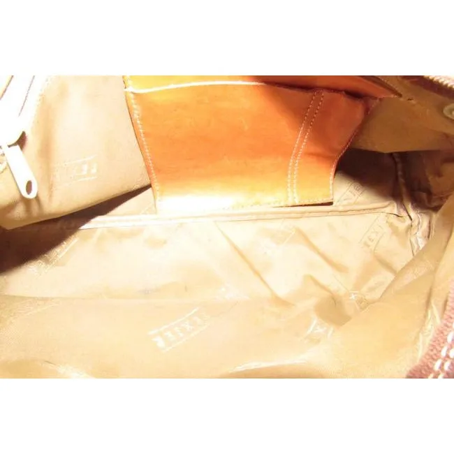 Pursesdesigner Purses Chestnut Brown Leather And Logo Print Coated Canvas In Shades Of Brown Hobo Ba