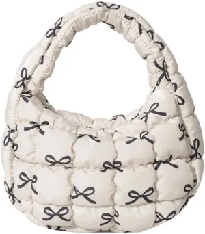 Quilted Puffer Tote Bag Mini Handbag Puffer Puff Bag Puffy Nylon Bag Lightweight Carryall Bag Puffy Purses for Women