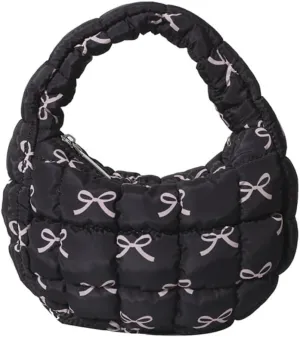 Quilted Puffer Tote Bag Mini Handbag Puffer Puff Bag Puffy Nylon Bag Lightweight Carryall Bag Puffy Purses for Women