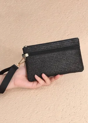"Sugar Beach" (black) wristlet wallet bag