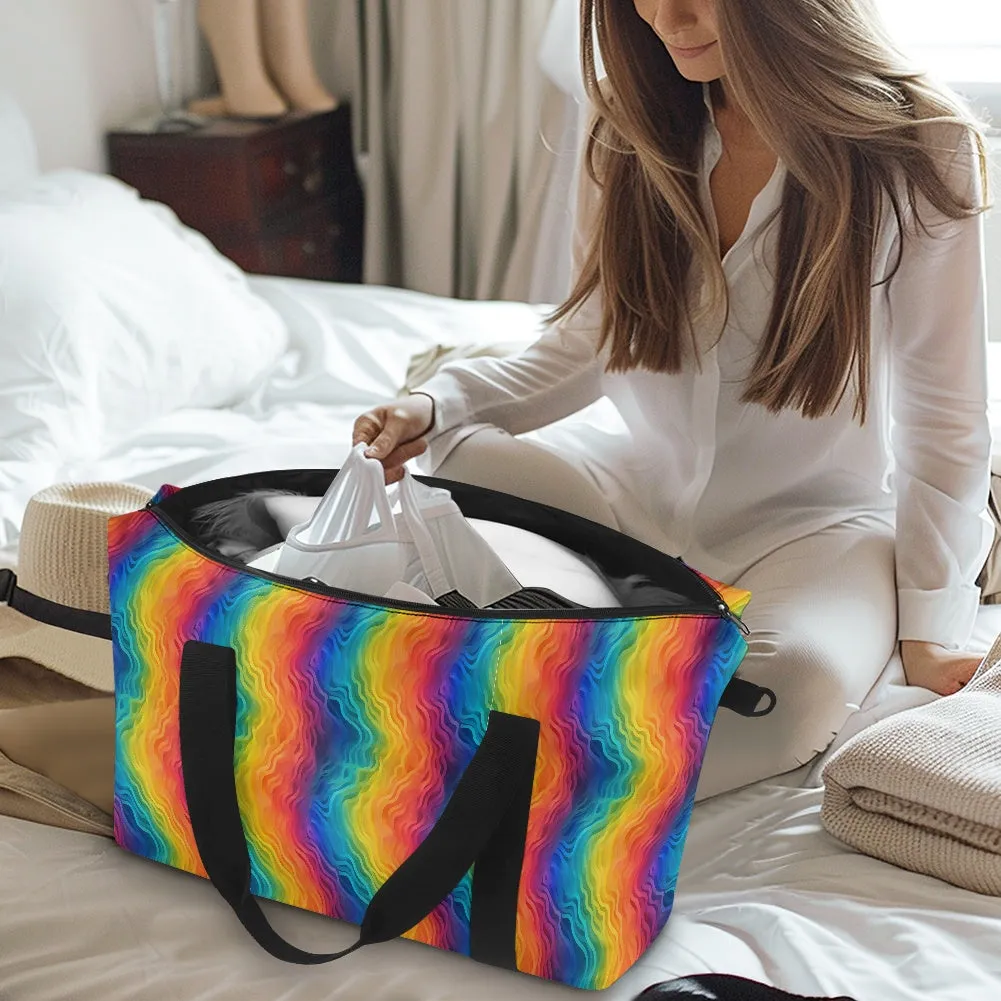 Rainbow Wavy Lines Lightweight luggage