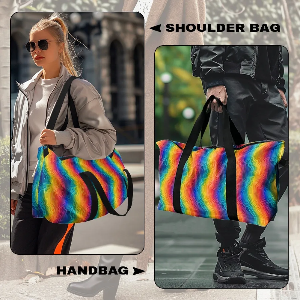 Rainbow Wavy Lines Lightweight luggage