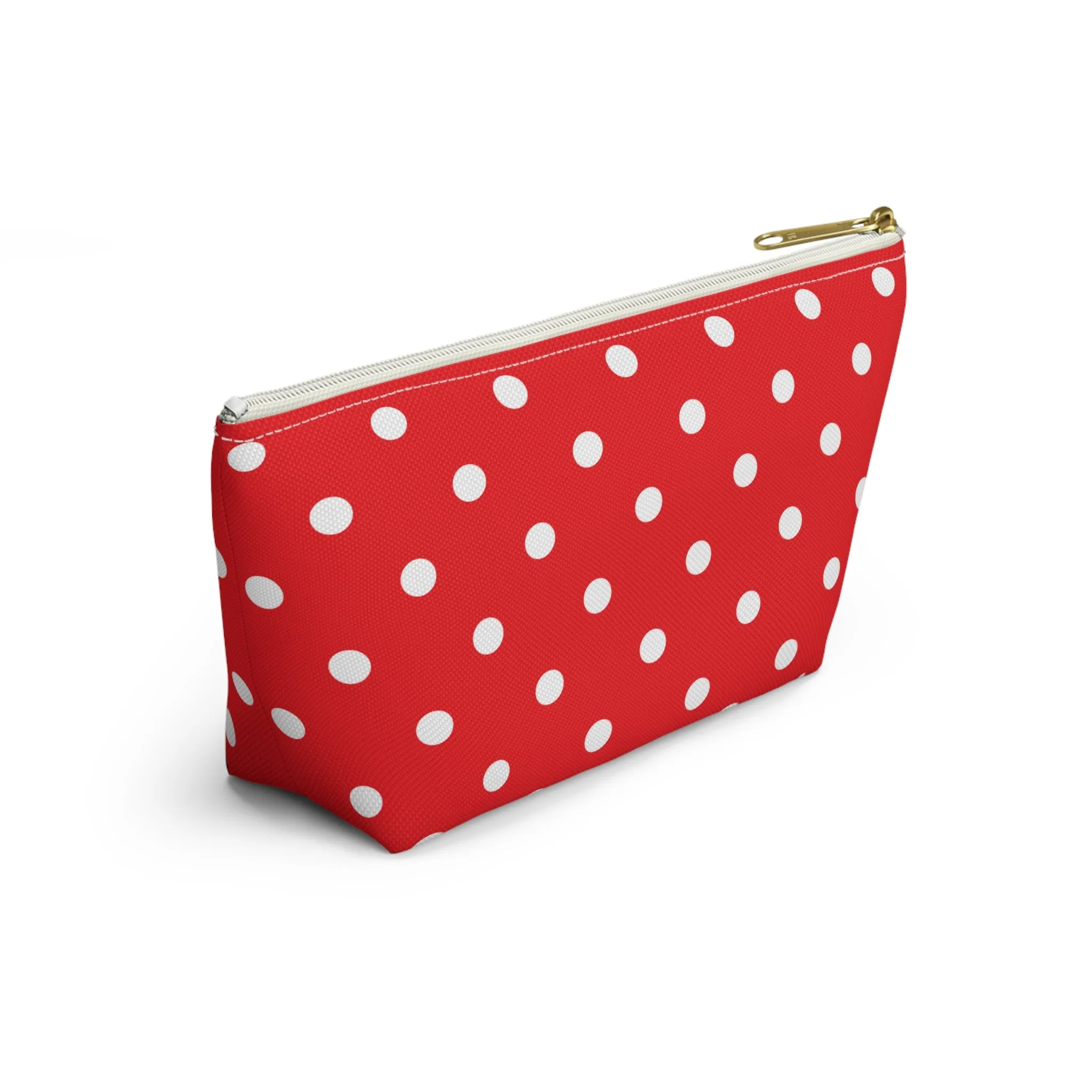 Red and White Polka Dot Accessory Pouch