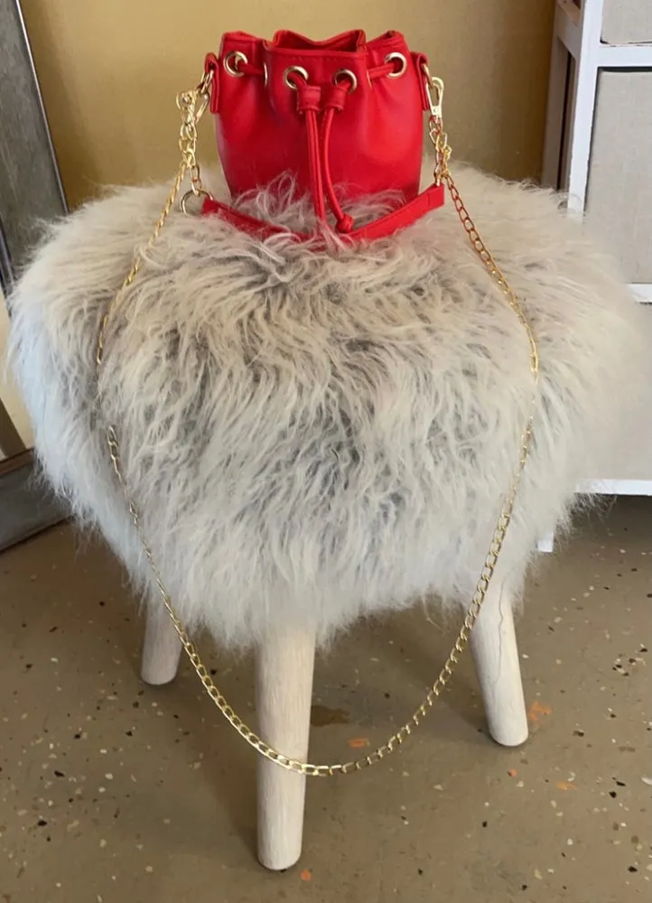 Red Mini bucket purse