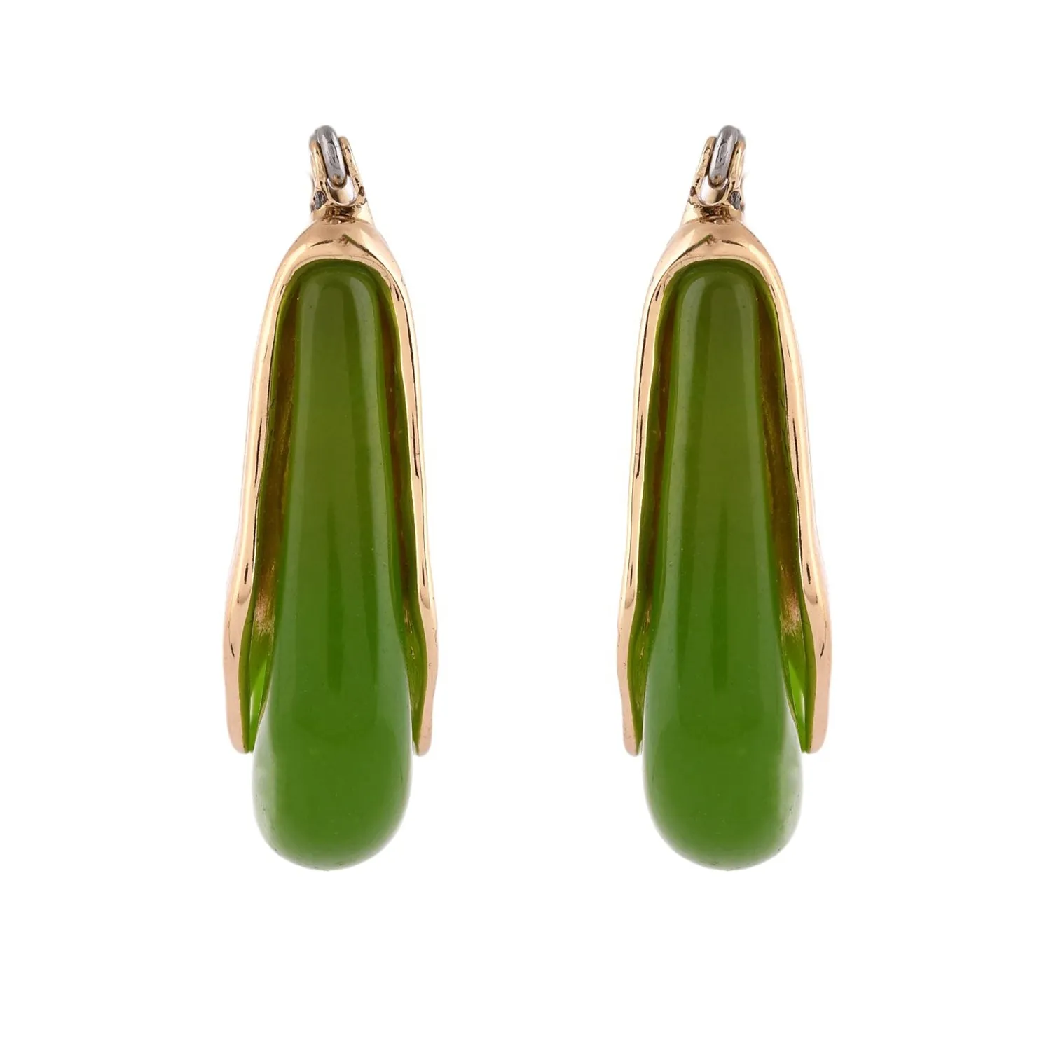Resin Green Earthly Hoop Earrings