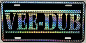 Retro 1970'S Prism VEE Dub Metal License Plate 6 X 12 TAG FITS VW Volkswagen Bug Beetle Baja Dune Buggy Race Dirt Sand Vintage CAR Collection Beach SURF Trip Shop Garage Wall Art Novelty Gift Sign