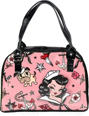 Retro Colorful, Large, Whimsical, Womens Handbag, Purse, Travel Bag, Satchel, Favorite Tote