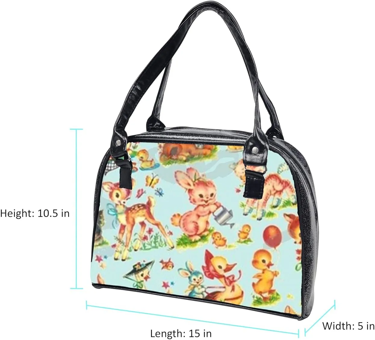 Retro Colorful, Large, Whimsical, Womens Handbag, Purse, Travel Bag, Satchel, Favorite Tote