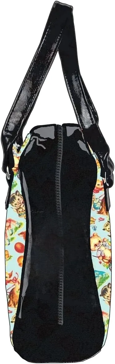Retro Colorful, Large, Whimsical, Womens Handbag, Purse, Travel Bag, Satchel, Favorite Tote