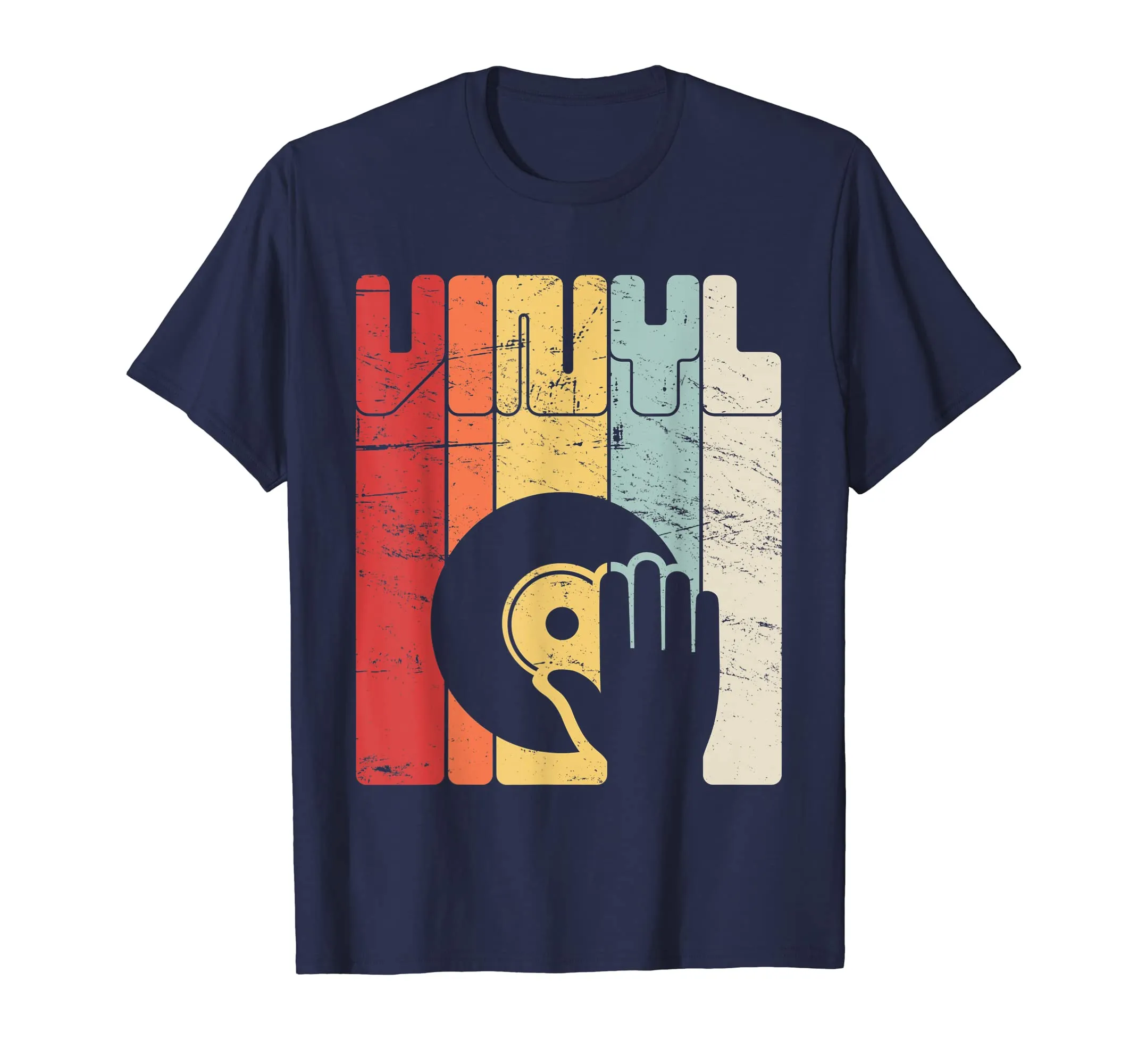 Retro Distressed Vinyl Record Turntable T-Shirt
