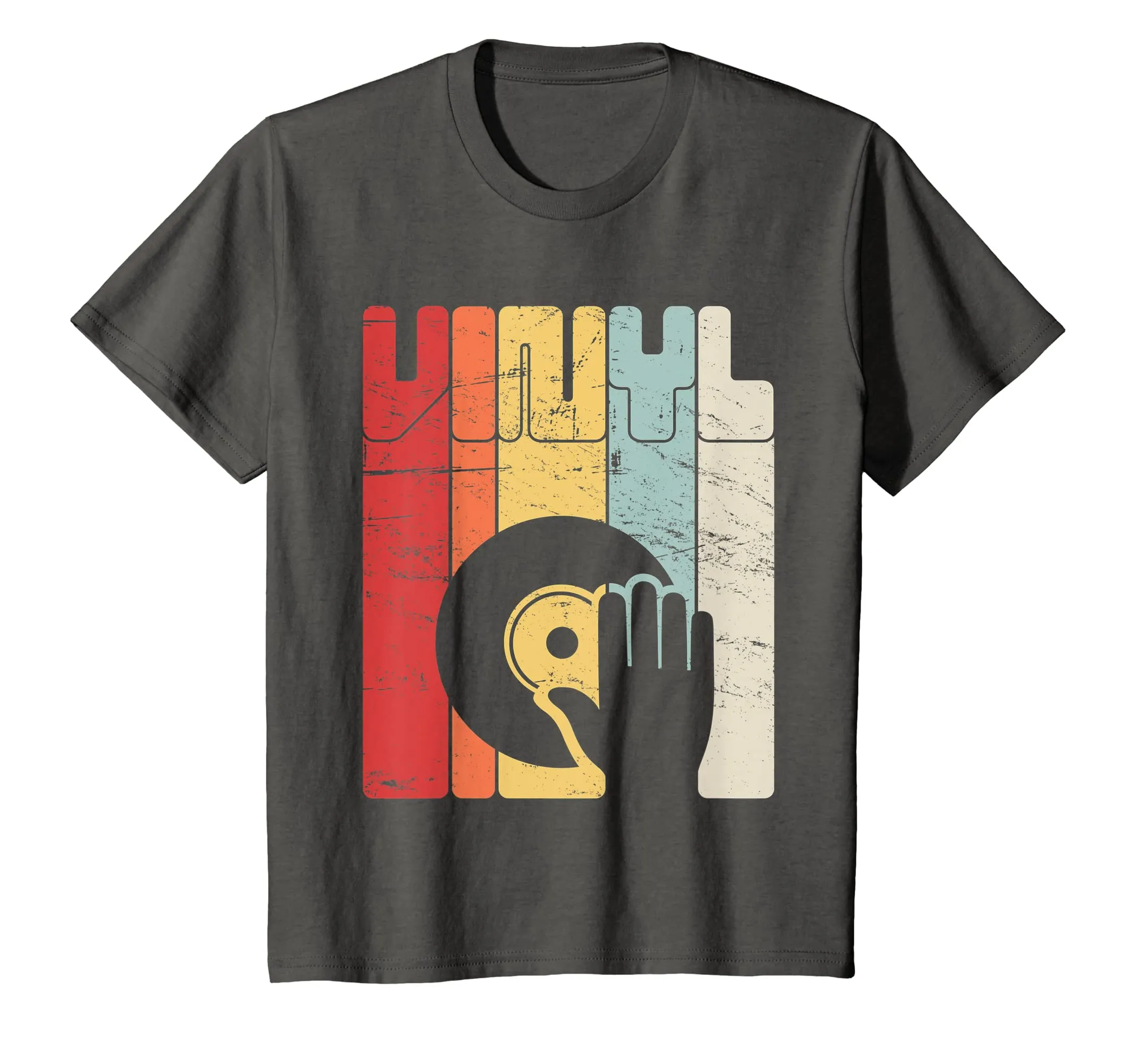 Retro Distressed Vinyl Record Turntable T-Shirt