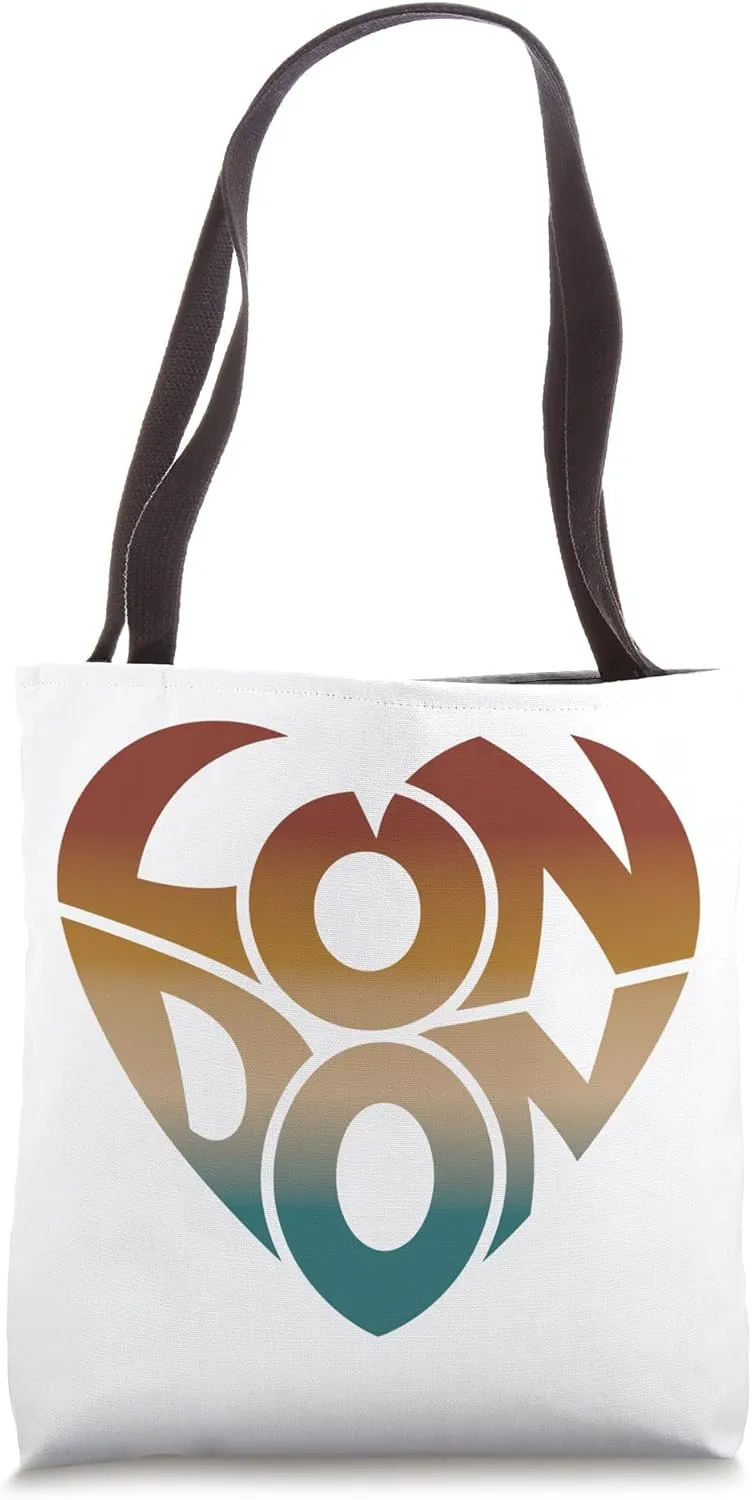 Retro London Heart - British Pride London Lover Tote Bag