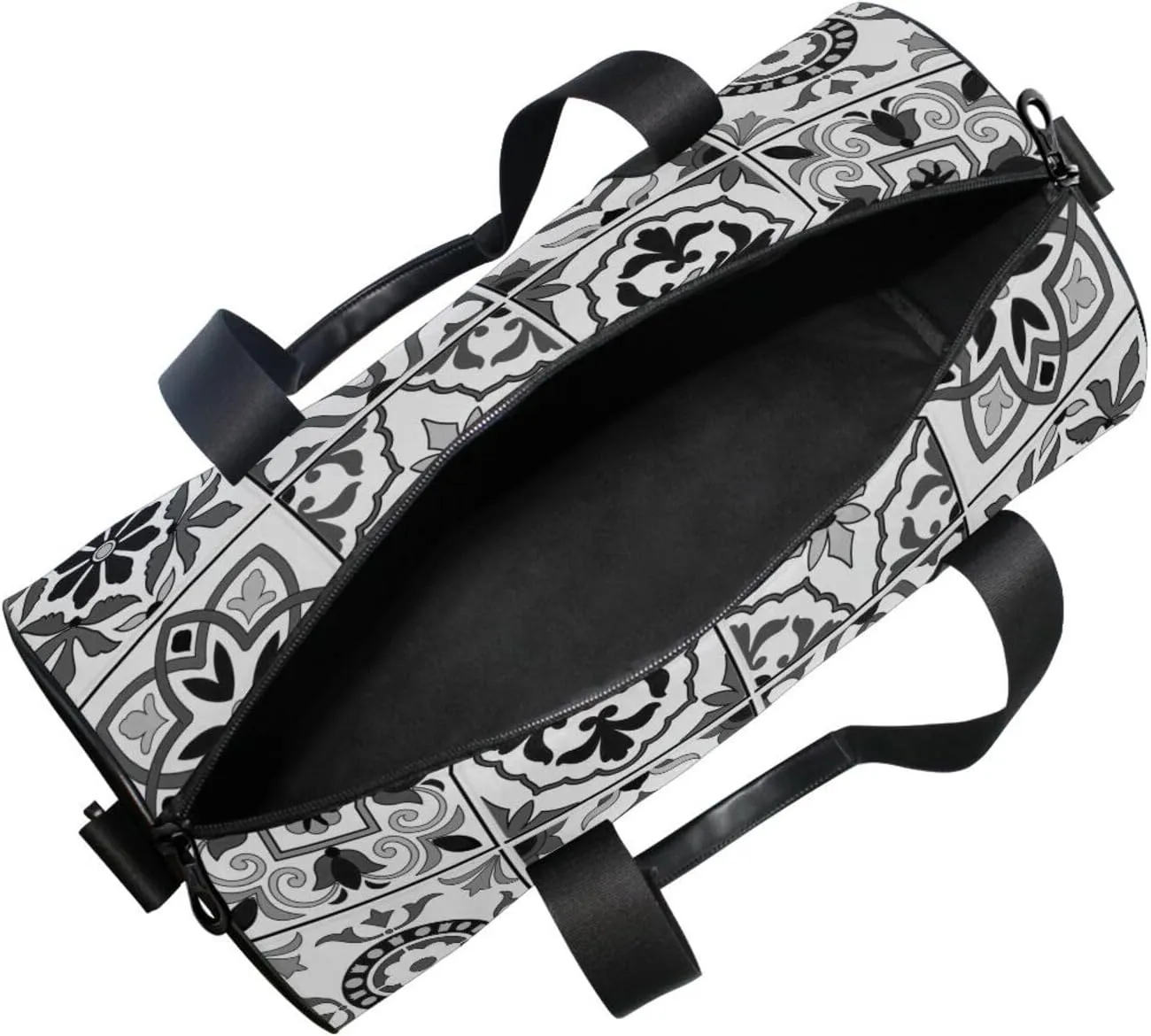 Retro Mandala Flowers, Islam, Arabic, Indian, Ottoman Tribal Ethnic Portable Gym Bag, Travel Bag, Luggage bag, Sports Bag, Toiletry Bag with Handles, Detachable Shoulder Strap 17.6 x 9 x 9 inch