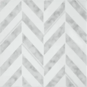 Retro Self Adhesive 12-Inch Vinyl Floor Tiles, 20 Tiles - 12" x 12", Chevron Pattern - Peel & Stick, DIY Flooring for Kitchen, Dining Room, Bedrooms & Bathrooms by Achim Home Decor