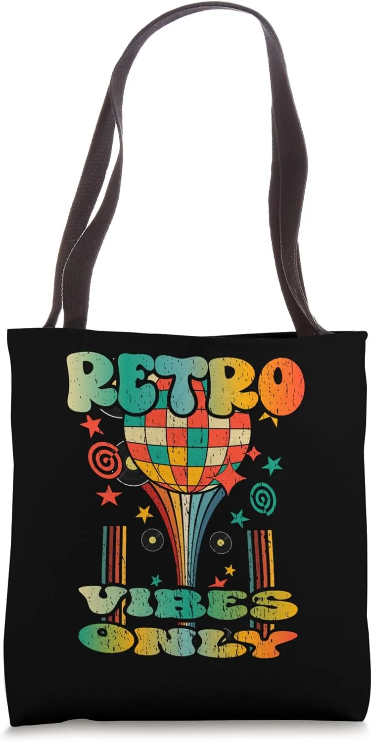 RETRO VIBES ONLY vintage 60s and 70s style colourful design Tote Bag
