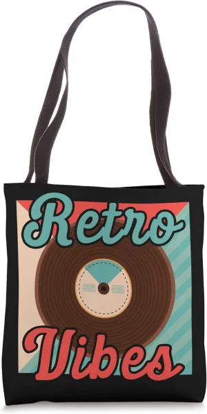 Retro Vibes Vinyl Record Rave Music Trance Techno Raver EDM Tote Bag