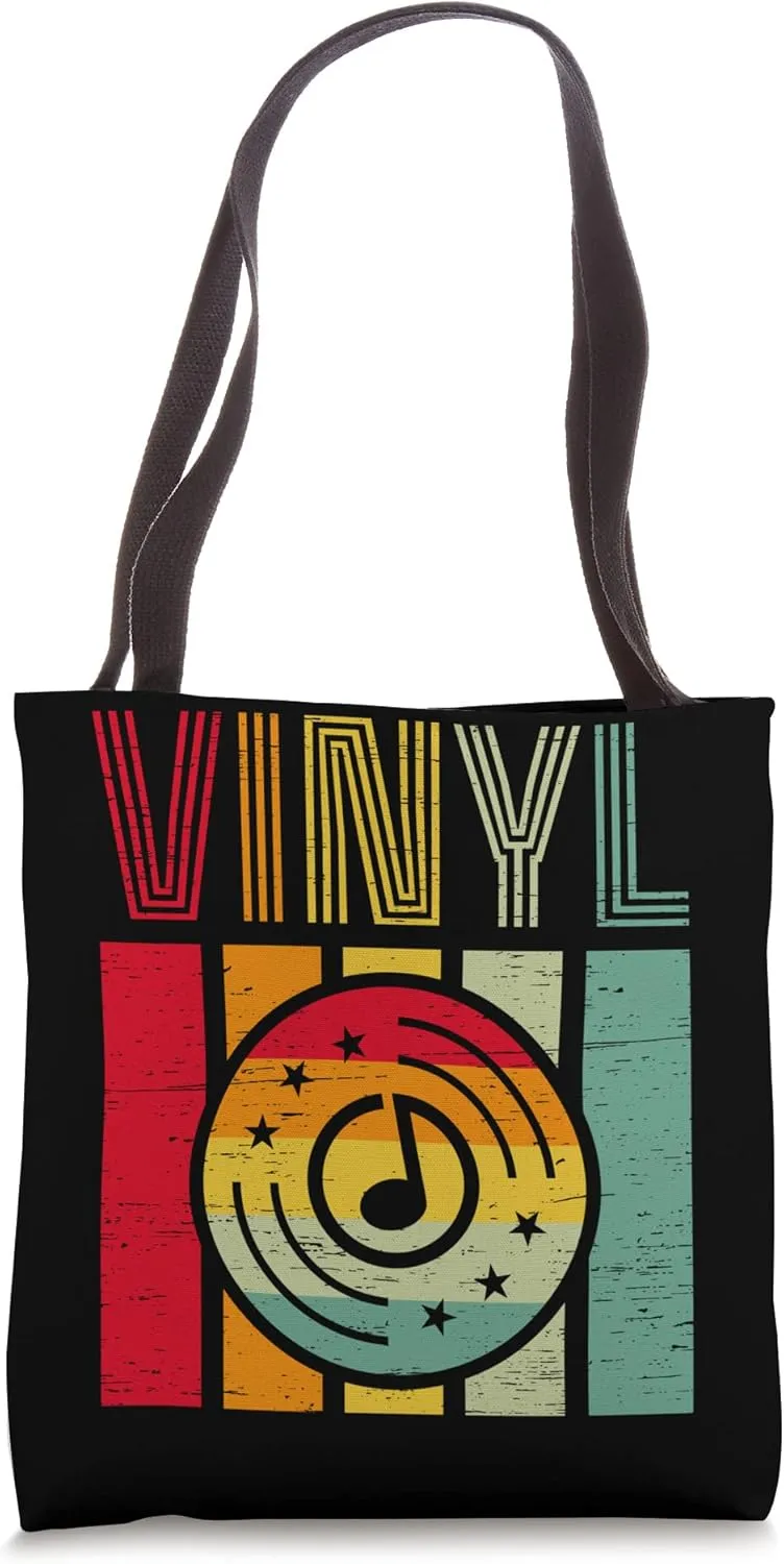 Retro Vinyl Phonograph Record Music Dj Tote Bag