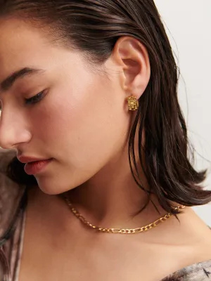 Ripple Earrings - Gold Pleated