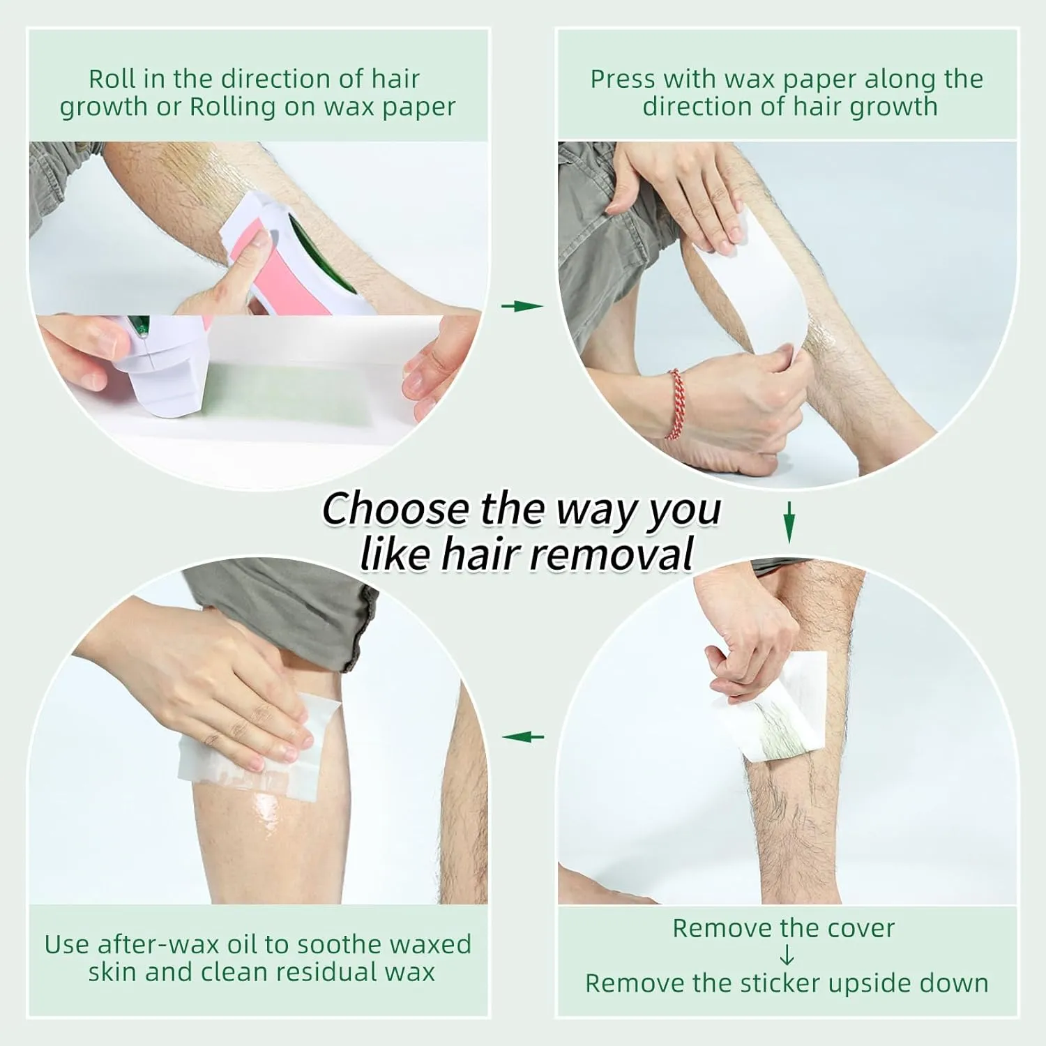 Roller Waxing Kit for Sensitive Skin Aloe roll on wax cartridge warmer for arms legs and larger areas of the body hair removal at home waxing kit for women and men
