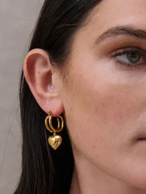 Rome Heart 18K Gold Plated Earrings