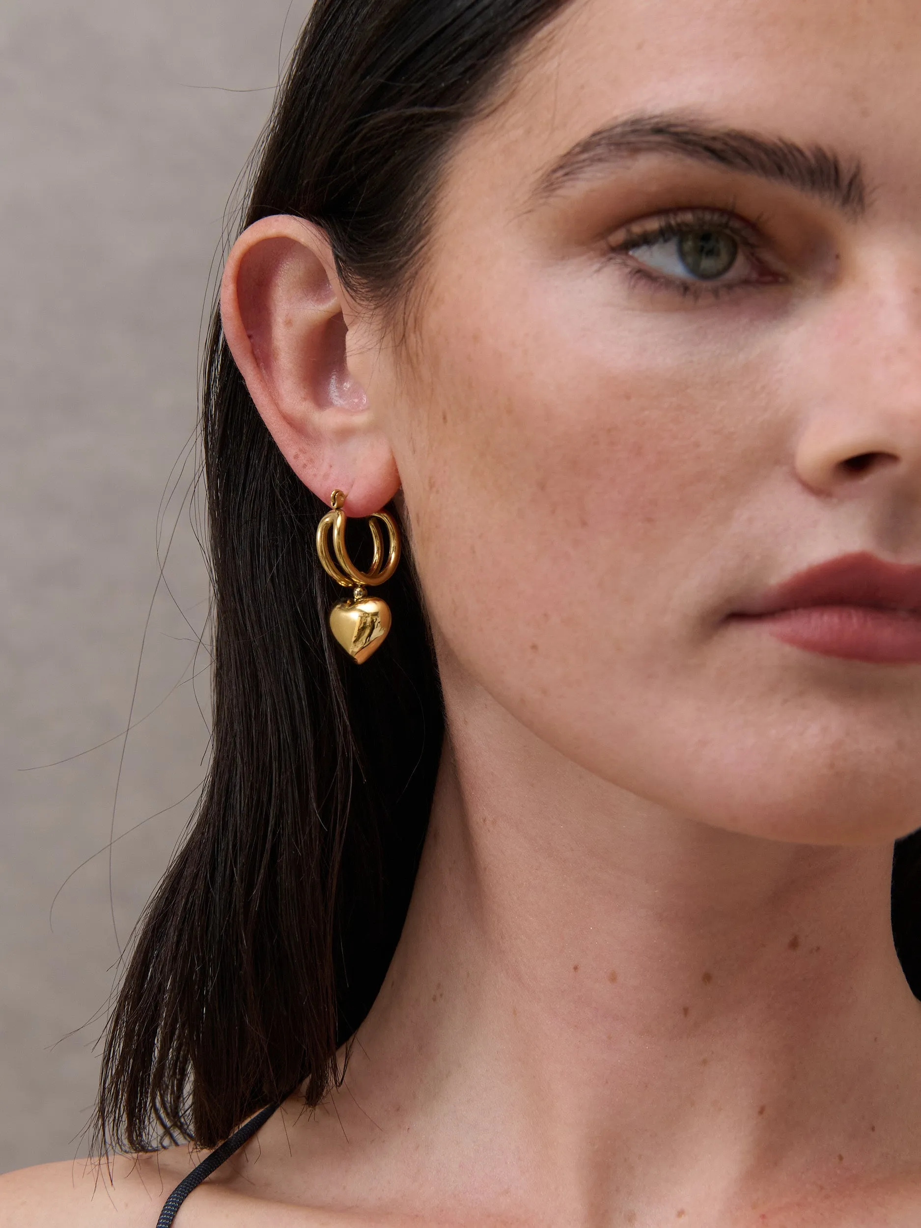 Rome Heart 18K Gold Plated Earrings