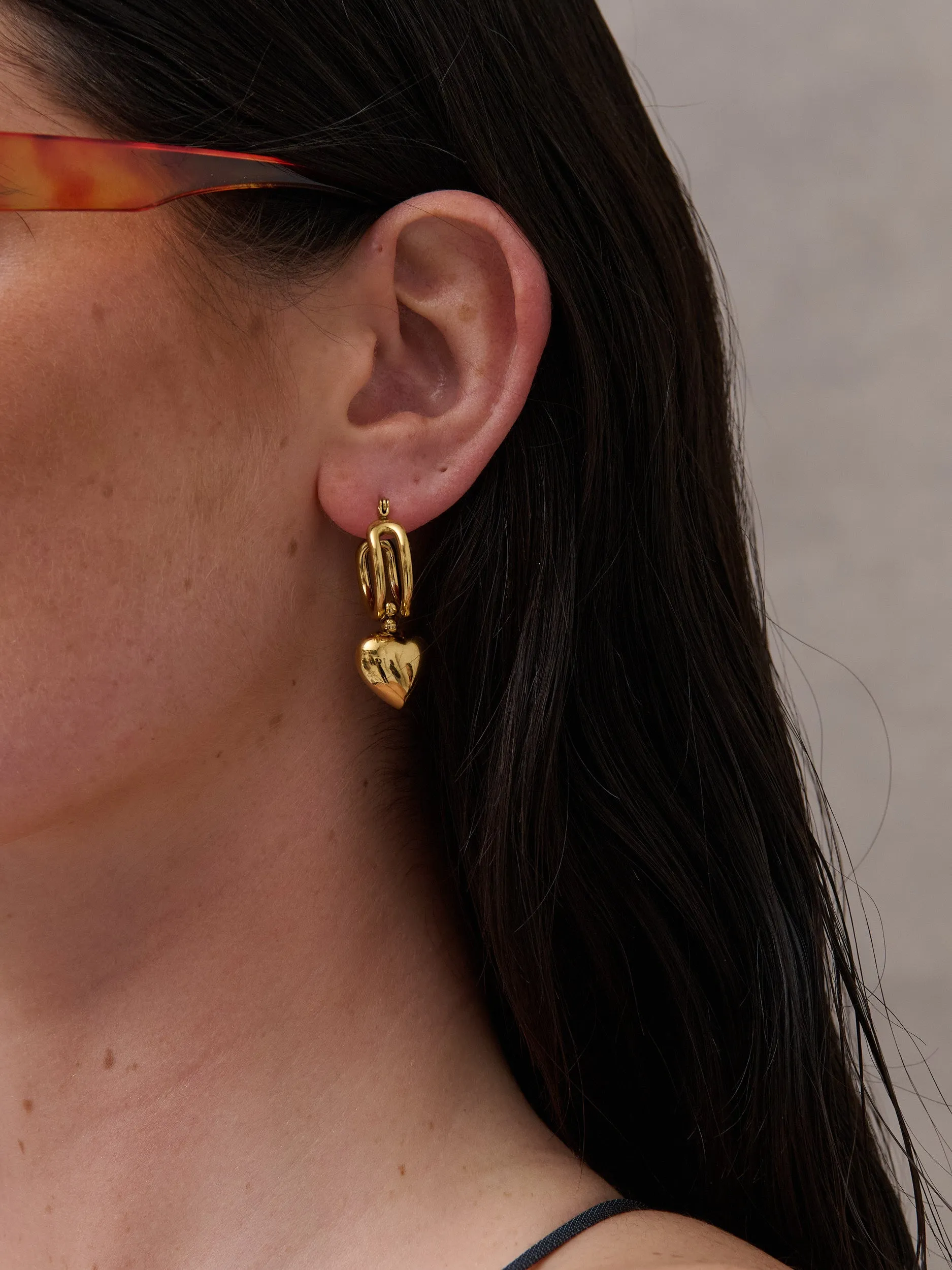 Rome Heart 18K Gold Plated Earrings