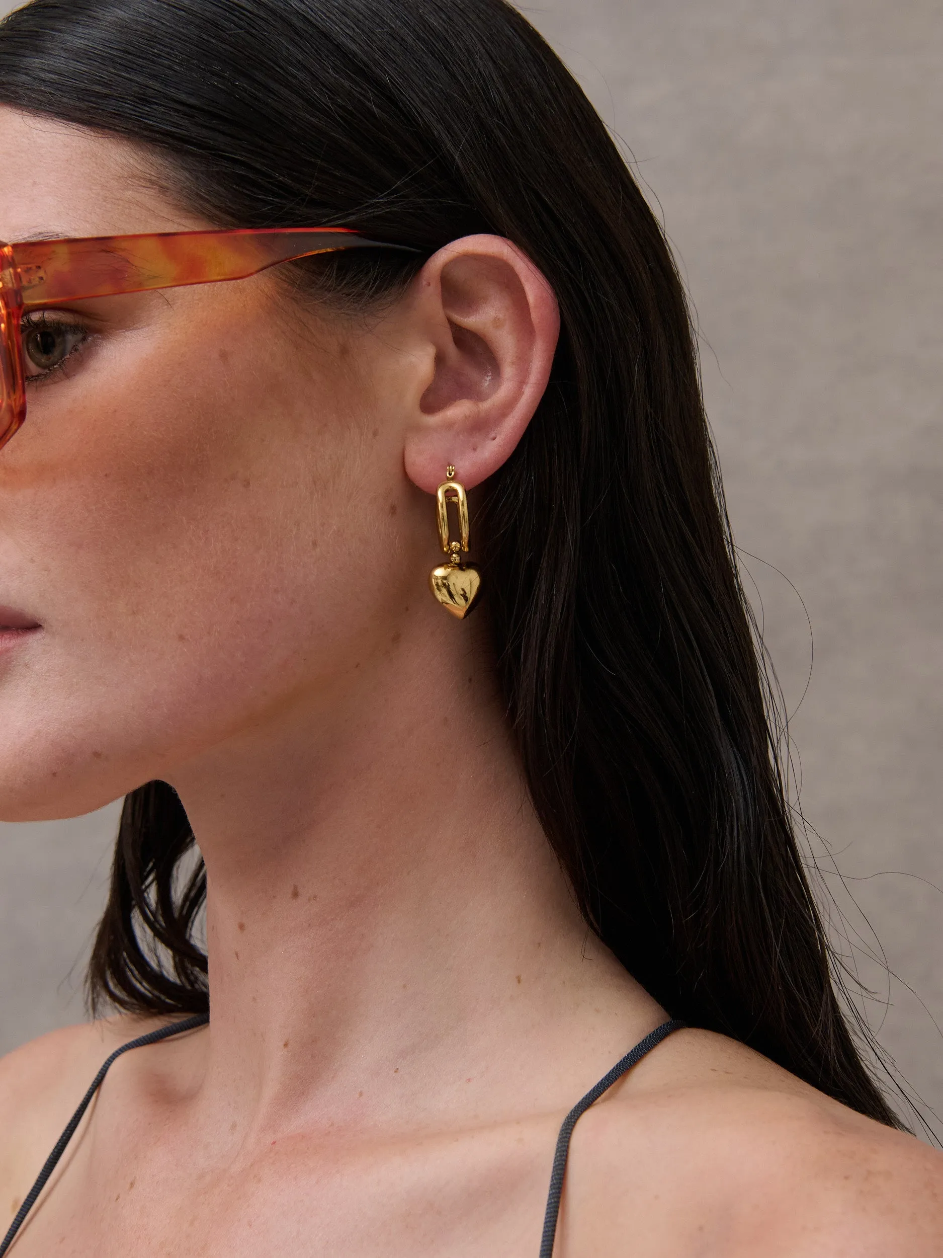 Rome Heart 18K Gold Plated Earrings
