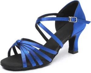 Rosefinch Women Ballroom Dance Shoes Latin Salsa Bachata Performance Dance Dancing Shoes 2" Black 3.5US