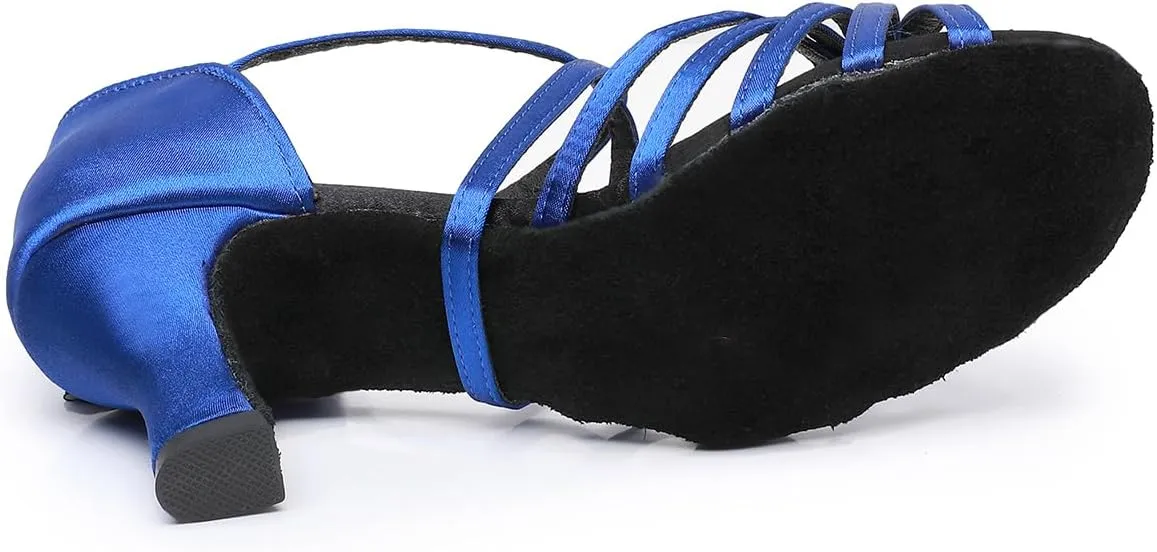 Rosefinch Women Ballroom Dance Shoes Latin Salsa Bachata Performance Dance Dancing Shoes 2" Black 3.5US