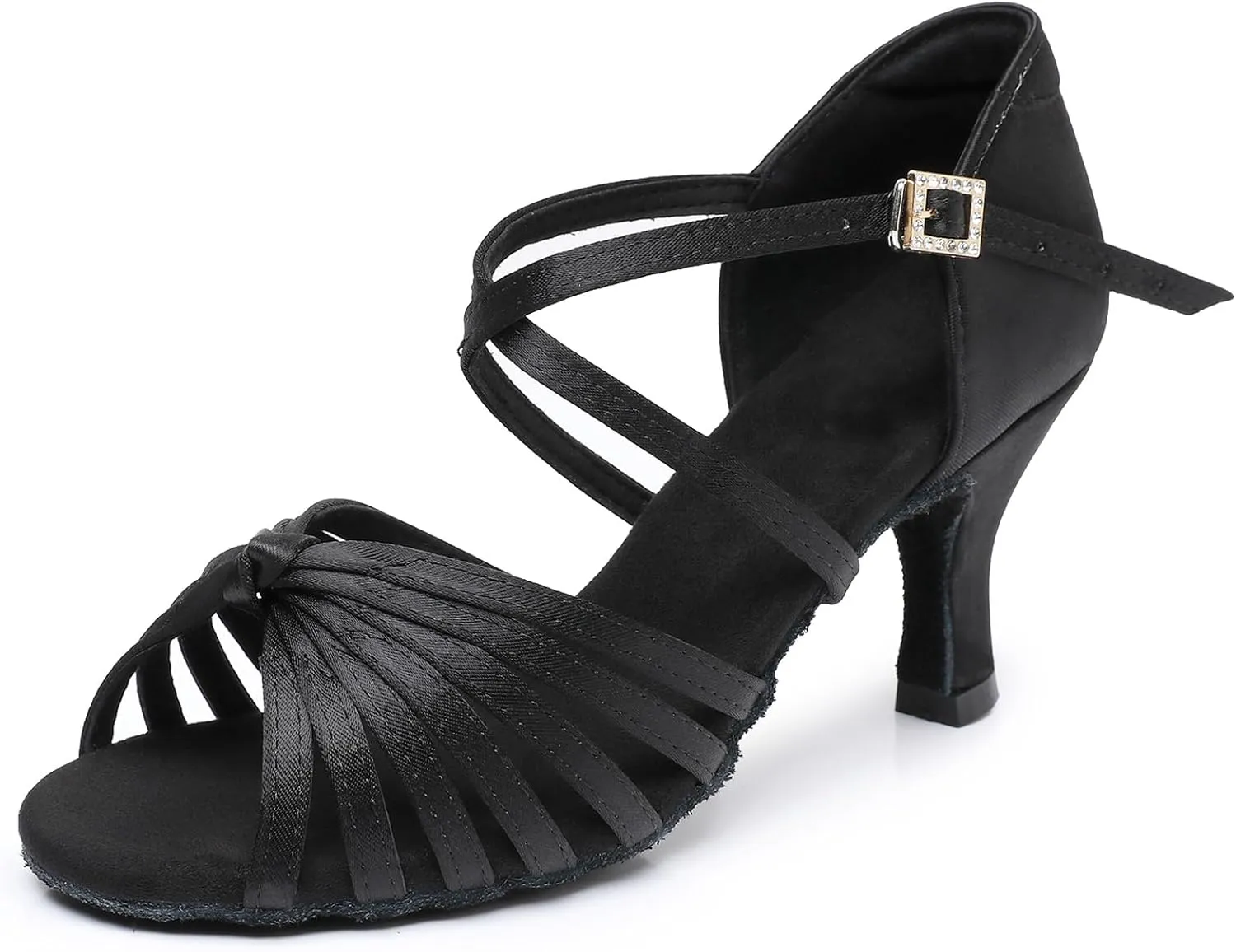 Rosefinch Women's Latin Dance Shoes Satin Professional Ballroom Salsa Practice Performance Dance Shoes
