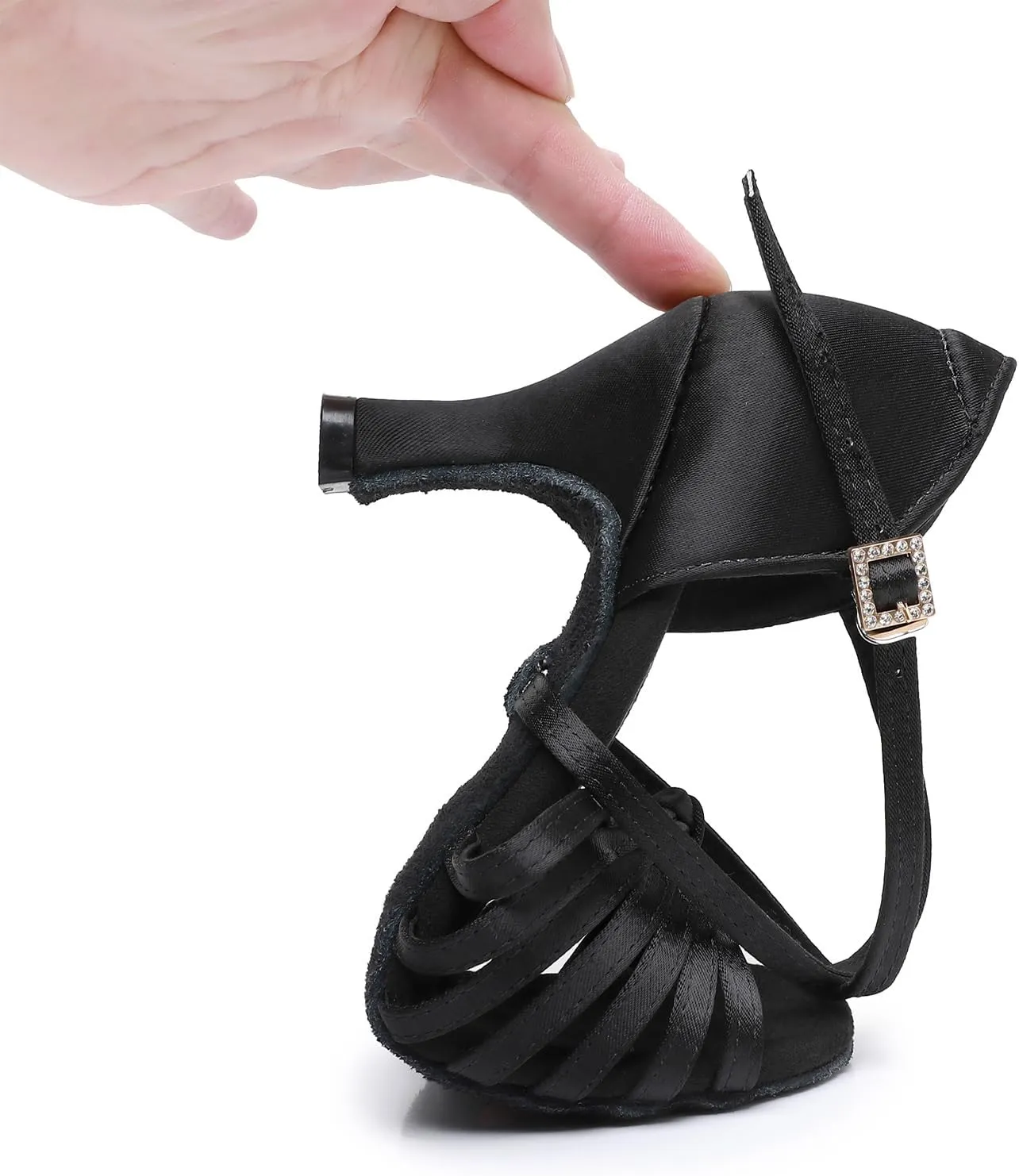 Rosefinch Women's Latin Dance Shoes Satin Professional Ballroom Salsa Practice Performance Dance Shoes