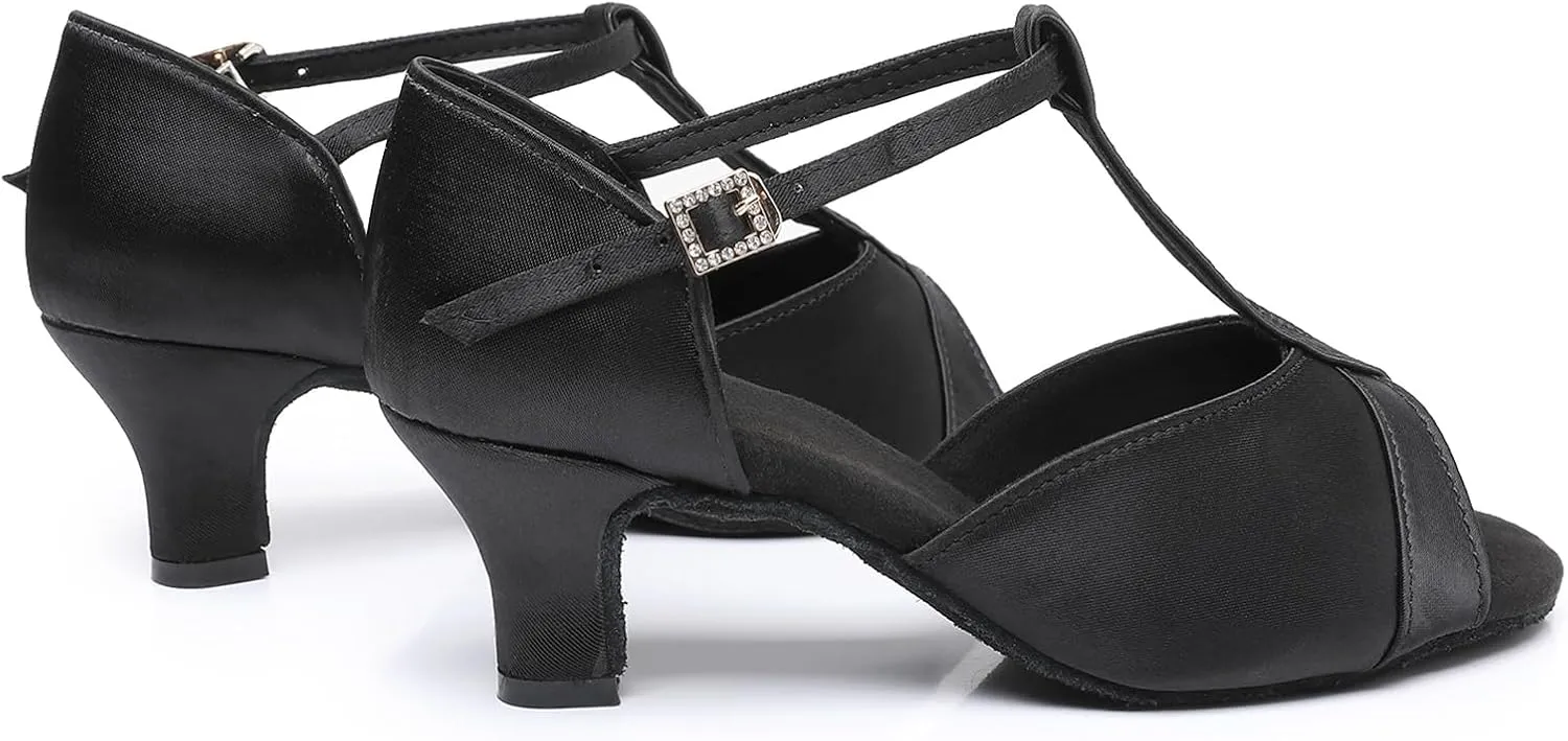 Rosefinch Women's Latin Dance Shoes Satin Professional Ballroom Salsa Wedding Dancing Shoes