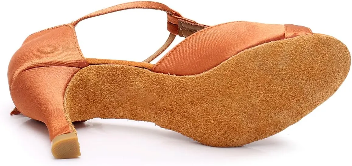 Rosefinch Women's Latin Dance Shoes Satin Professional Ballroom Salsa Wedding Dancing Shoes