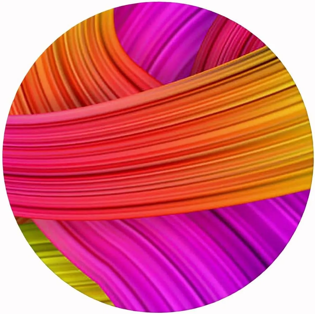 Round Tablecloth,Waterproof Tablecloth Retro and Summer Sunny Round Table Set Beach Birthday Party Decoration Supplies Swirl Wavy Stripe Fits up 38"-42" Diameter Tables Purple Yellow Pink