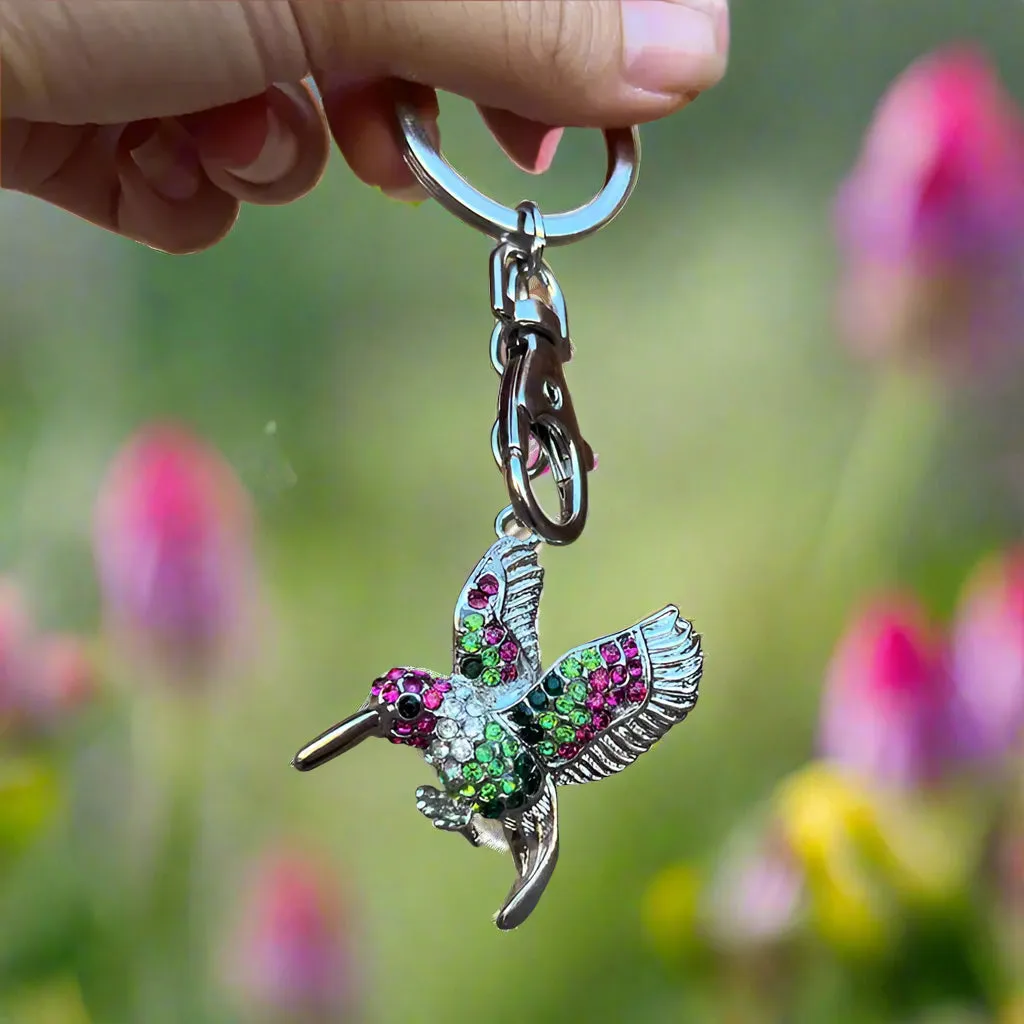 Ruby-Throated Hummingbird Keychain