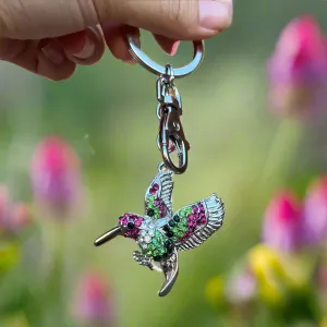 Ruby-Throated Hummingbird Keychain