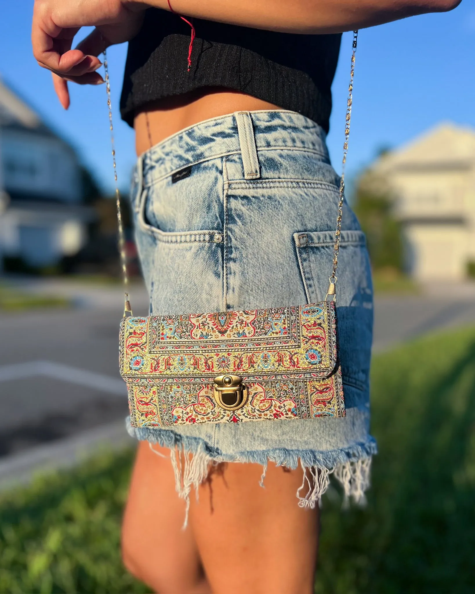 Rug Design Purse, Small Shoulder Bag for Women