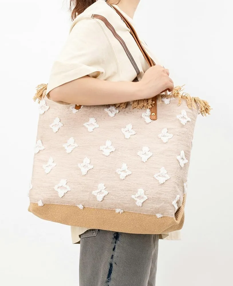 Rungion Large Canvas Tote Bag for Women Work Casual Shoulder Handbags Bohemia Tassels Travel Shopping Top Handle Purses