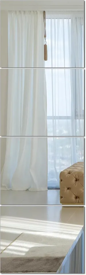 Ruomeng Full Length Wall Mirror Tiles, Gym Mirrors 12" x 15" x 4Pcs Square Wall Mounted Mirror, Frameless Mirror Tiles for Home Gym, Bedroom, Door