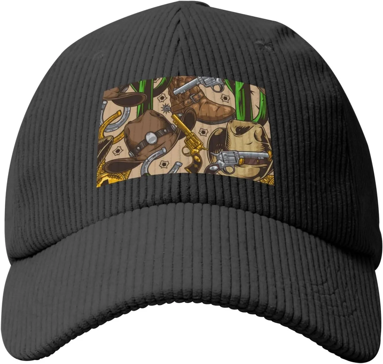 Rustic Cowgirl Cowboy Western Country Style Desert Adult Corduroy Hat,Cooling Eyelets Indoor Baseball Cap