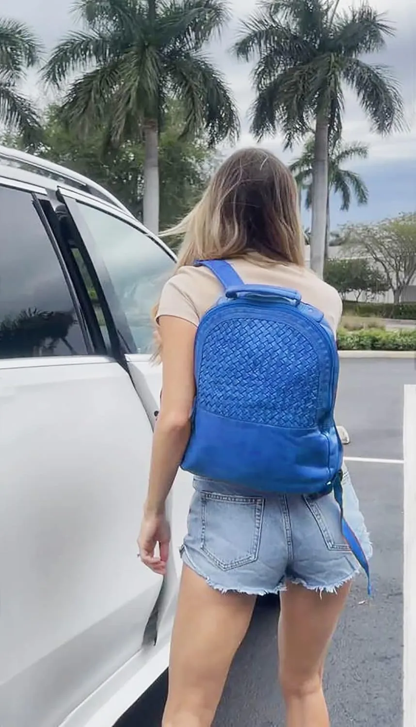 RUSTIC TOWN Leather Laptop Backpack Mothers Day Gift - Washed Leather Multipurpose Handbag, College Bookbag Camping Daypack Fashion Shoulder Travel Holiday Bag