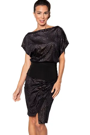 S2423 HIGH WAISTED FAUX WRAP SKIRT