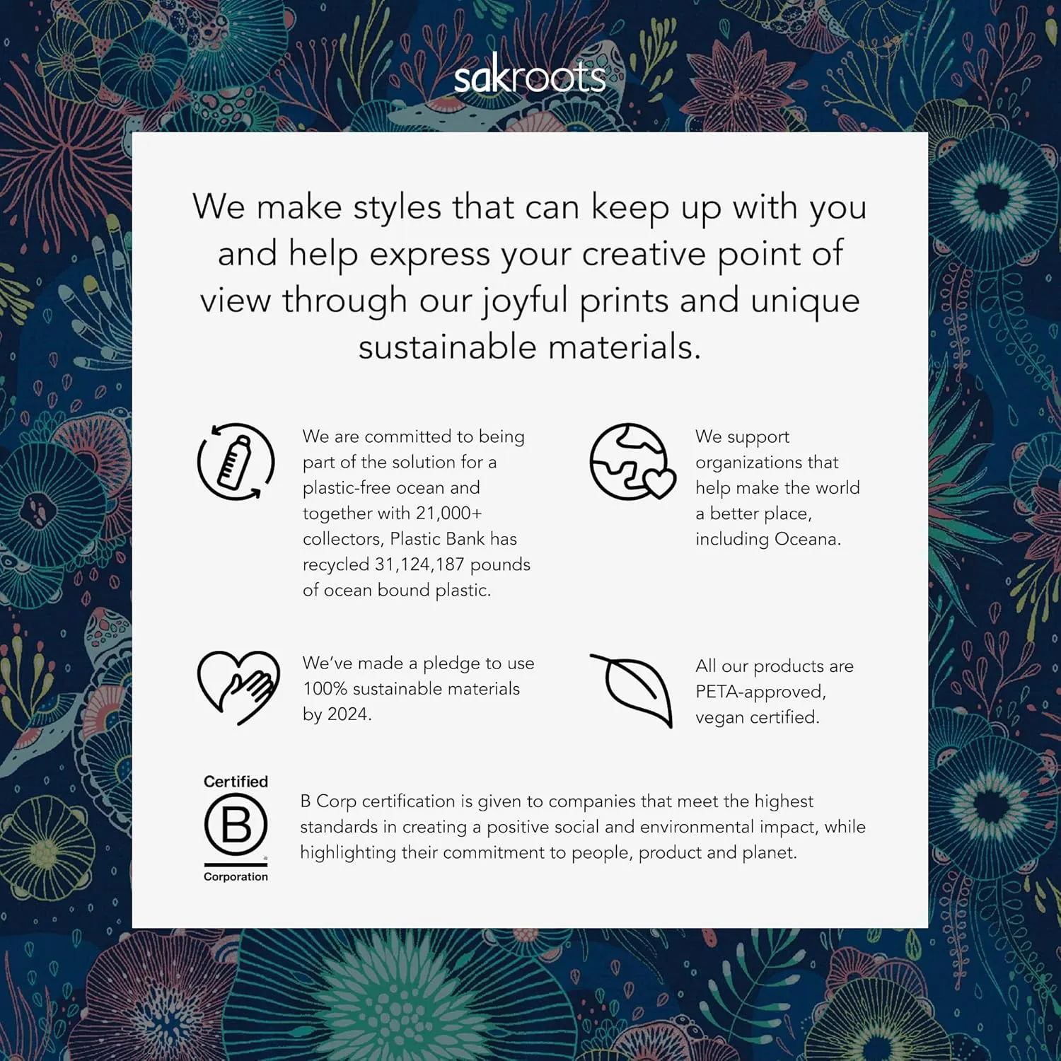 Sakroots Eco Twill, Midnight Seascape
