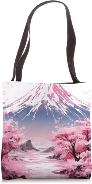 Sakura's Rhapsody Japan's Mountain Waltz, a Poetic Dance Tote Bag