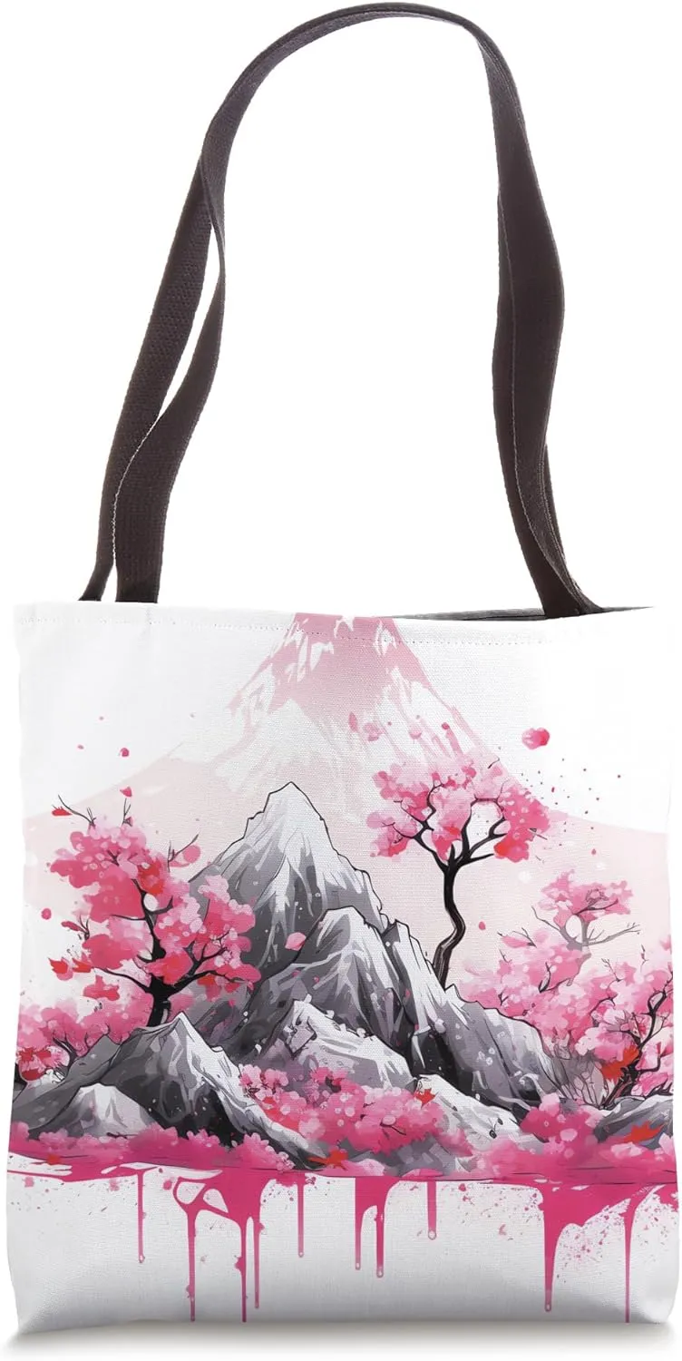 Sakura's Rhapsody Japan's Mountain Waltz, a Poetic Dance Tote Bag