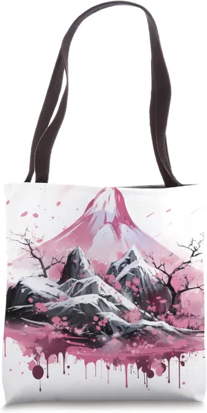 Sakura's Rhapsody Japan's Mountain Waltz, a Poetic Dance Tote Bag