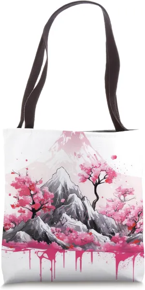 Sakura's Rhapsody Japan's Mountain Waltz, a Poetic Dance Tote Bag
