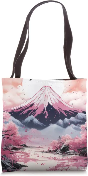 Sakura's Rhapsody Japan's Mountain Waltz, a Poetic Dance Tote Bag